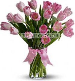 Bouquet of flowers "21 Precious Pink Tulips" 