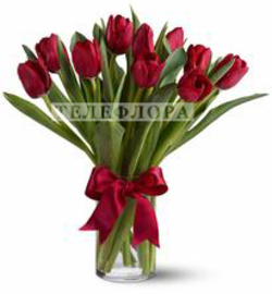 Bouquet of 11 red tulips