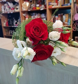 Bouquet of flowers "Red roses and Eustoma &#9825;"